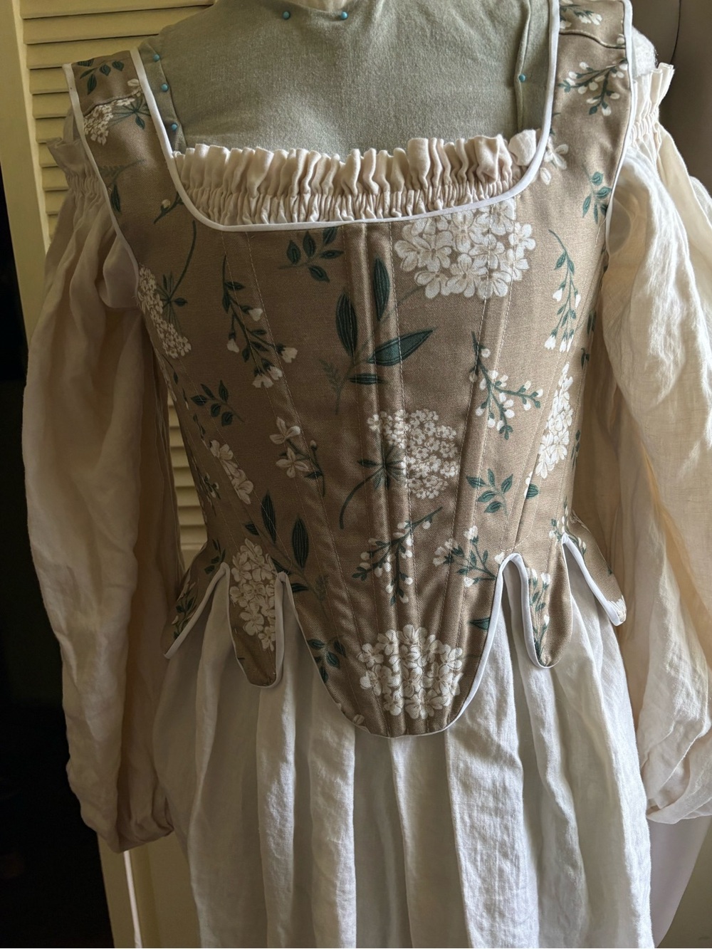 Handmade Cottagecore floral corset stays. 18th century.